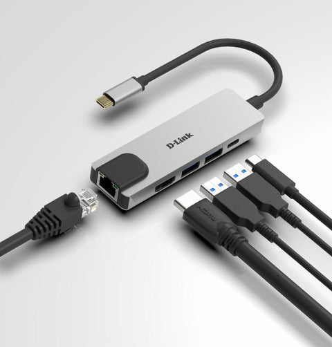 D-Link DUB-M520 5-in-1 USB-C Hub with HDMI/Ethernet and Power Delivery