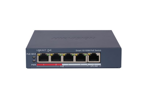 Switch 4 porturi PoE Hikvision DS-3E1105P-EI, L2, Smart Managed