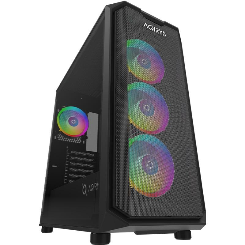 Carcasă AQIRYS Wezen PRO Mid Tower ARGB NEGRU, Tempered Glass