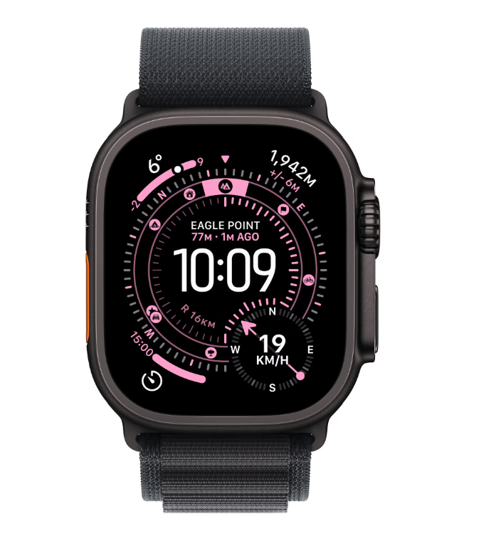 Apple Watch Ultra 3 GPS + Cellular 49mm Black Titanium Case with Black Alpine Loop - Medium