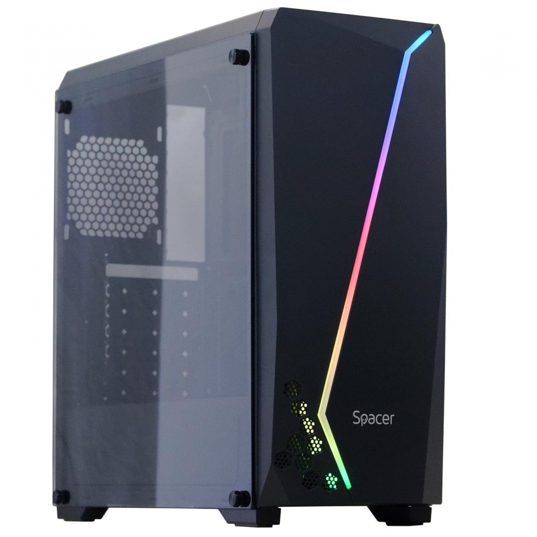 Carcasă Spacer Flash, ATX, MidTower, Gaming, fara sursa