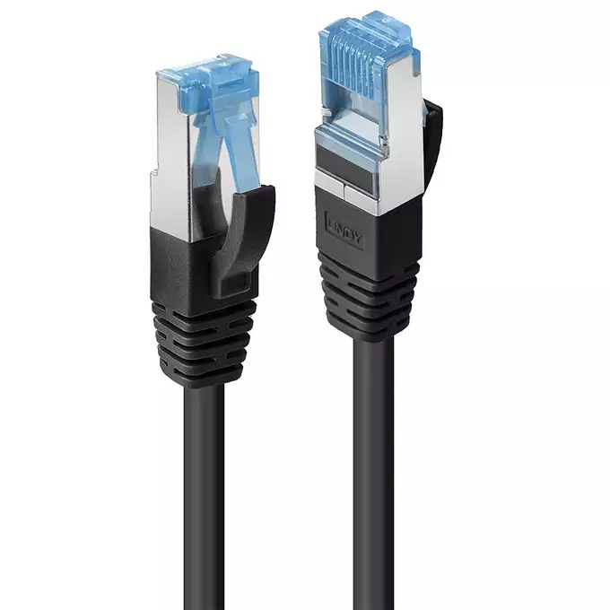 Cablu Lindy 1m Cat.6A S/FTP LSZH Network Cable, Black RJ45, M/M