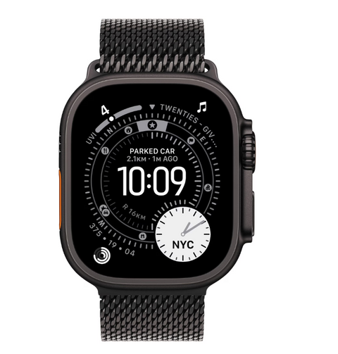 Apple Watch Ultra 3 GPS + Cellular 49mm Black Titanium Case with Black Titanium Milanese Loop - (MF1N4QP/A)