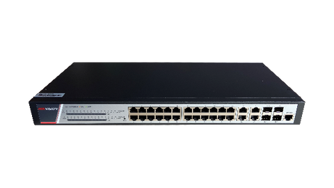 Switch 24 porturi POE Gigabit, Hikvision DS-3E2528P(B)(O-STD)