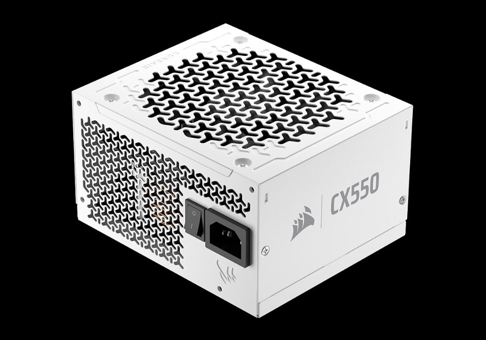 CX White Series, CX550 White, 550 Watt, ATX 3.1, Cybenetics Bronze Corsair