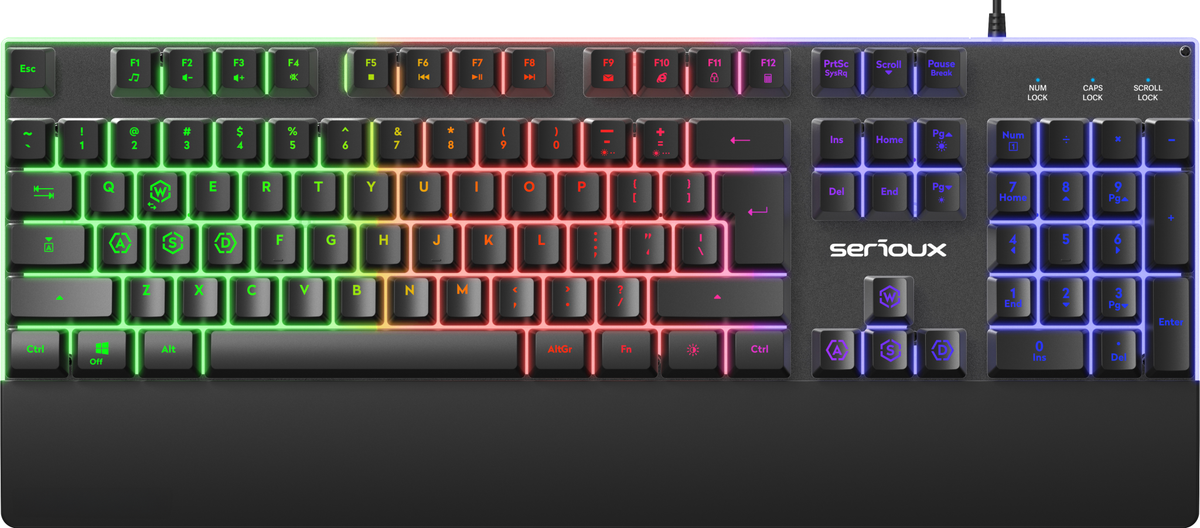Tastatură gaming cu fir iluminata Serioux Nexor, interfata USB