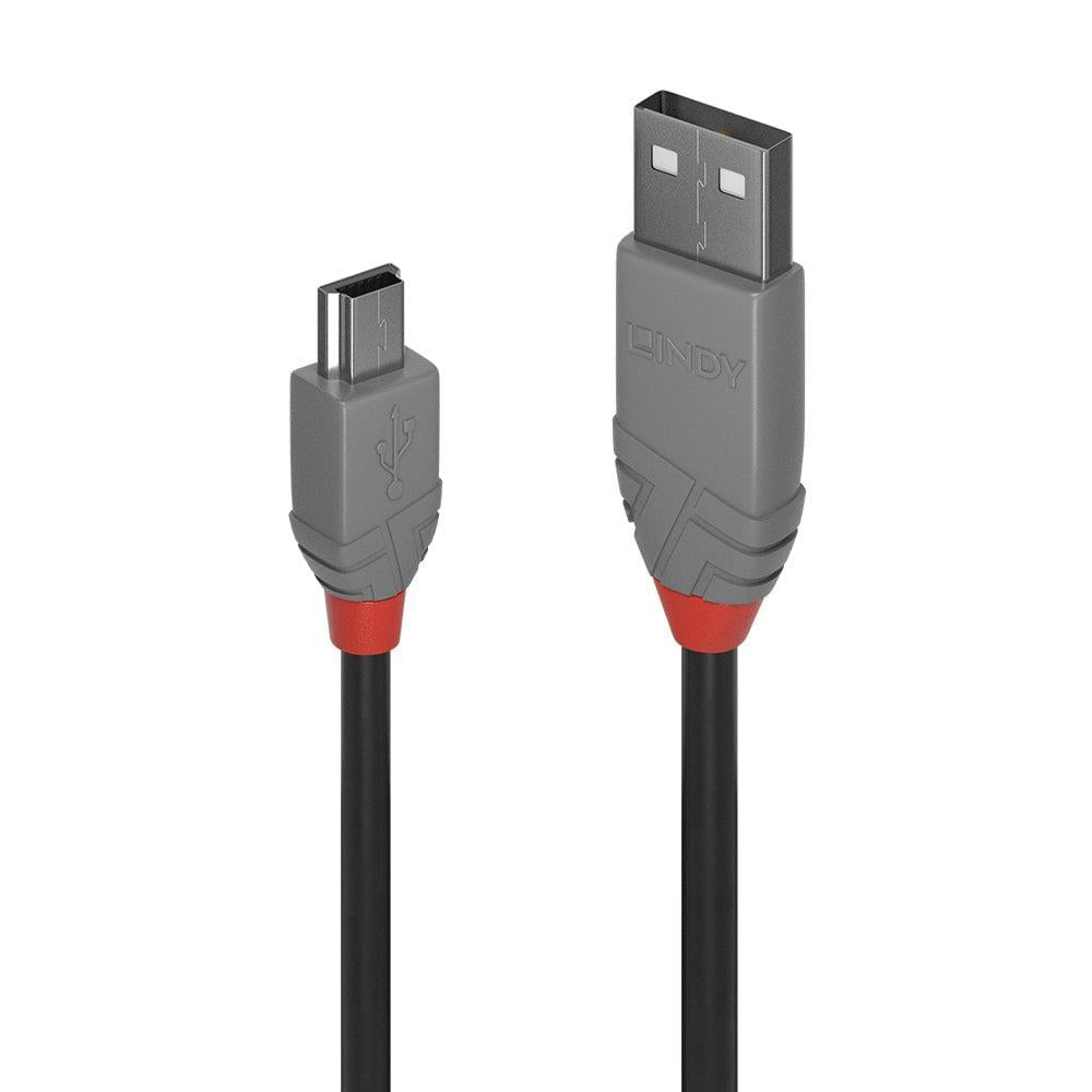 Cablu Lindy 5m USB 2.0 Type A to Mini-B, Anthra Line