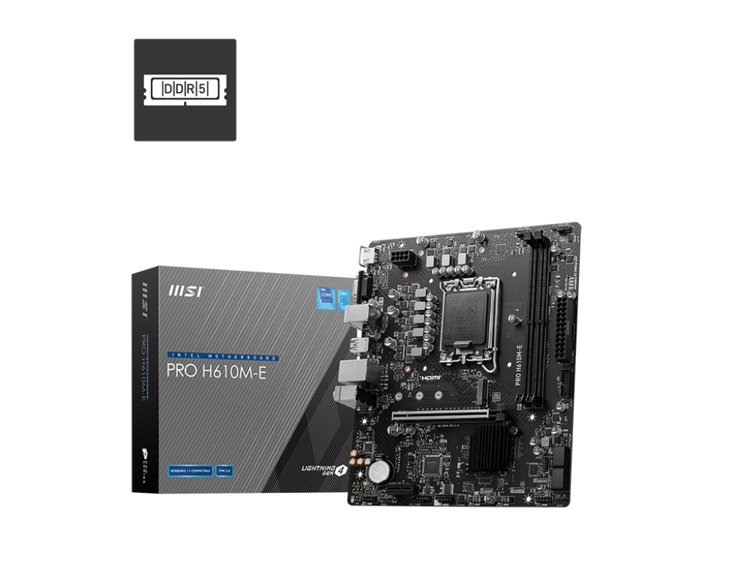Placă de baza MSI PRO H610M-E DDR5 LGA1700 2x DDR5, 1x HDMI 1x VGA