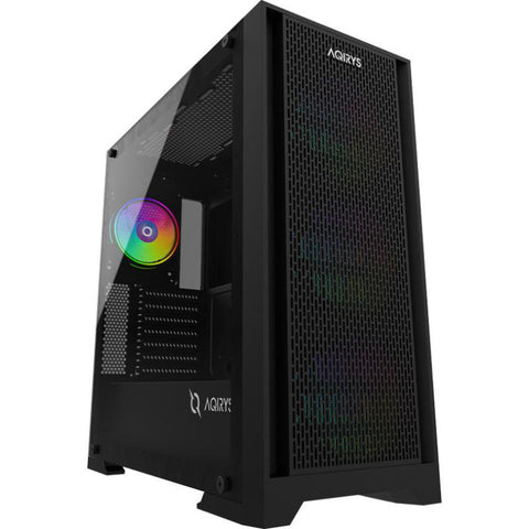 Carcasă AQIRYS Avior Mid Tower ARGB NEGRU, Tempered Glass