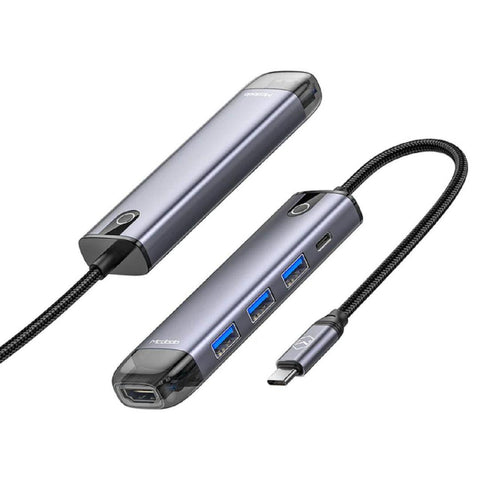Mcdodo Multihub 5 in 1 Type-C Grey (USB 3.0 x 3 + HDMI + PD)