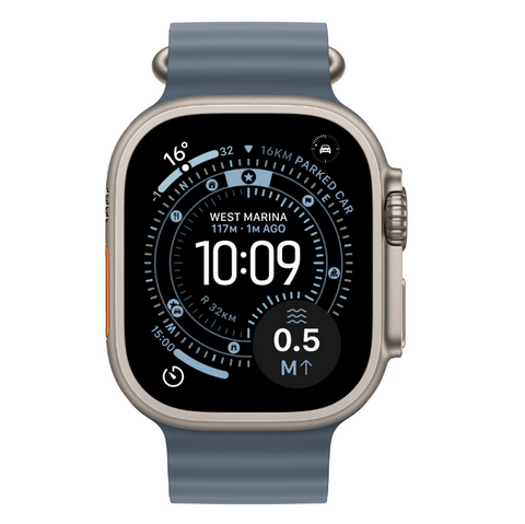 Apple Watch Ultra 3 GPS + Cellular 49mm Natural Titanium Case with Anchor Blue Ocean Band