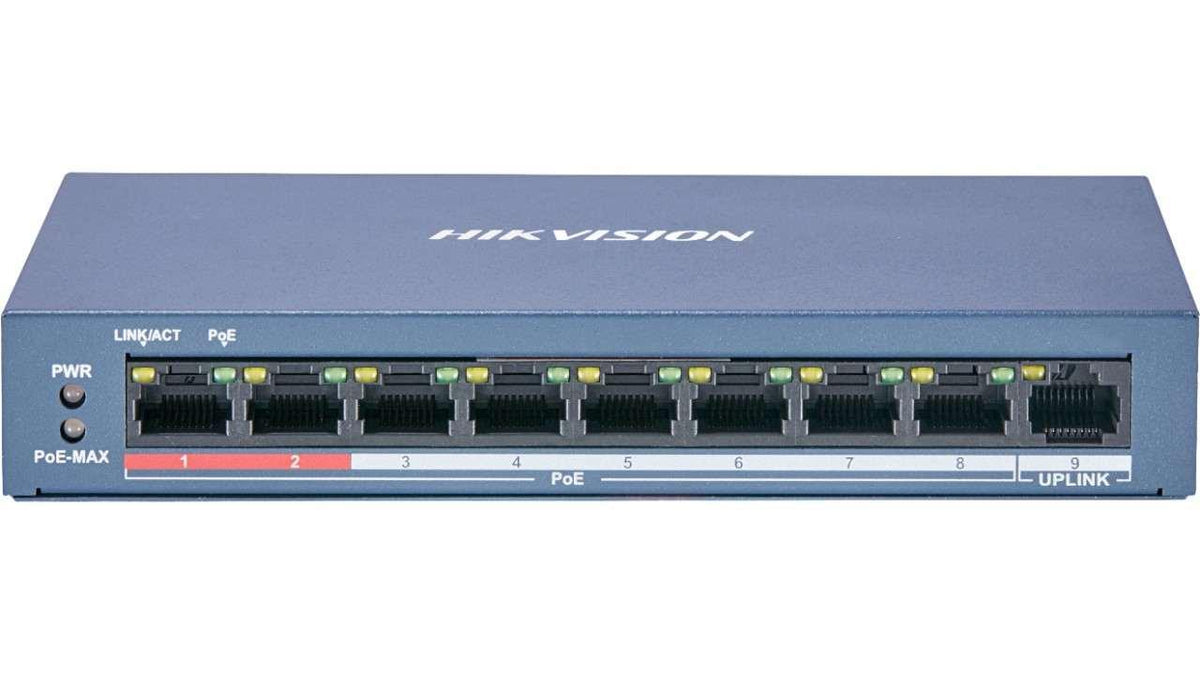 Switch POE 8 porturi Hikvision DS-3E0109P-E©