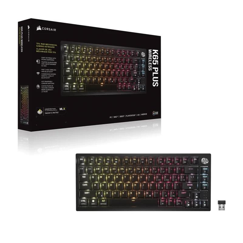 Tastatură Gaming Mecanica CORSAIR K65 PLUS WIRELESS TACTILE 75% RGB