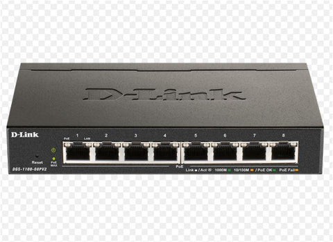 D-Link Switch DGS-1100-08V2, 8 porturi Gigabit, Capacity 16Gbps