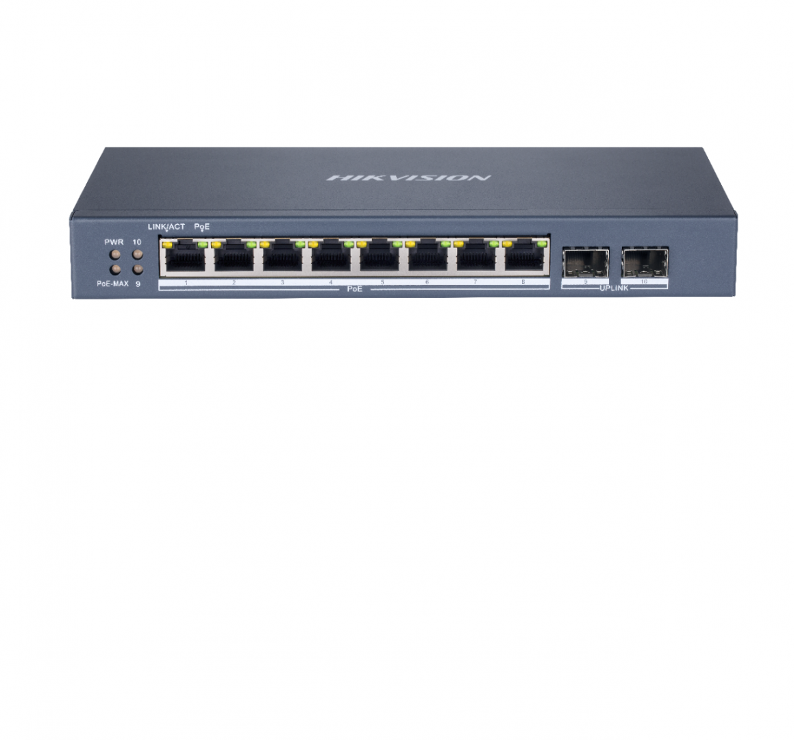 Switch 8 porturi Gigabit Hikvision DS-3E1510P-SI, L2, Smart Managed