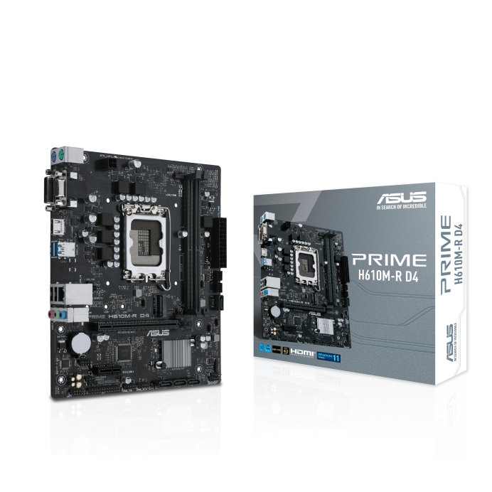 Placă de baza Asus PRIME H610M-R D4 LGA 1700 Intel® H610 (LGA 1700) mic-ATX motherboard with DDR4,