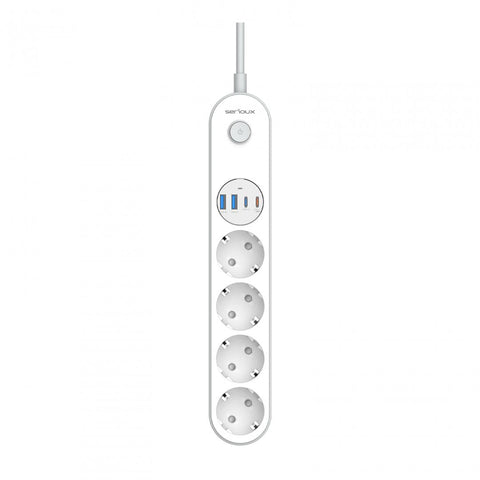 Prelungitor cu protectie Serioux SRXP-PS44W, 4 prize schuko