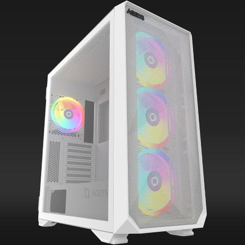 Carcasă AQIRYS ARCTURUS PRO Mid Tower ARGB ALB, Tempered Glass