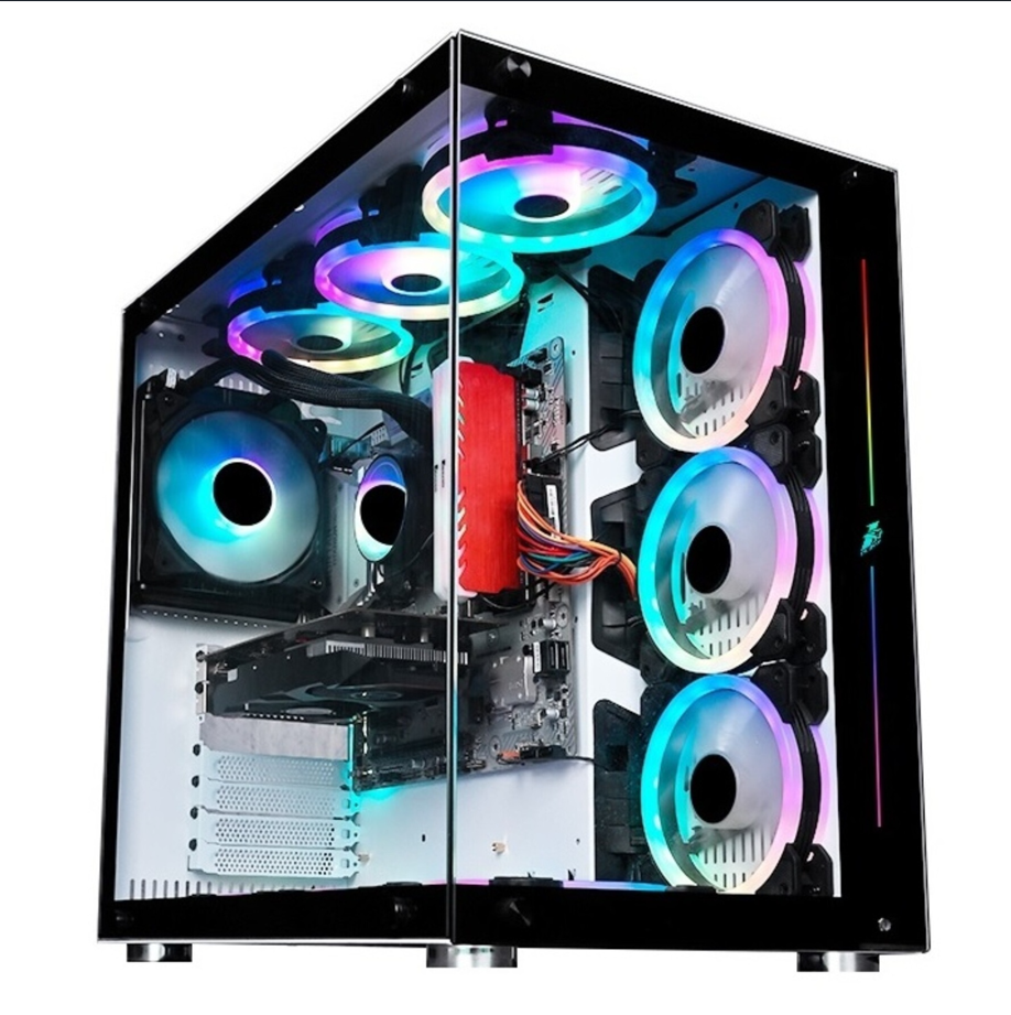Carcasă 1STPLAYER SP8 Mid Tower ALB, Tempered Glass
