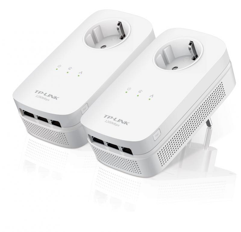 Tp-link AV1200 3-Port Gigabit Passthrough Powerline Starter Kit