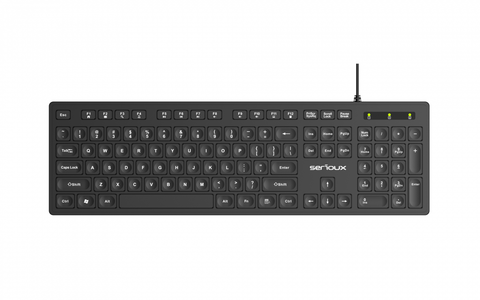 Tastatură Serioux cu fir, interfata USB, 104 taste, material ABS