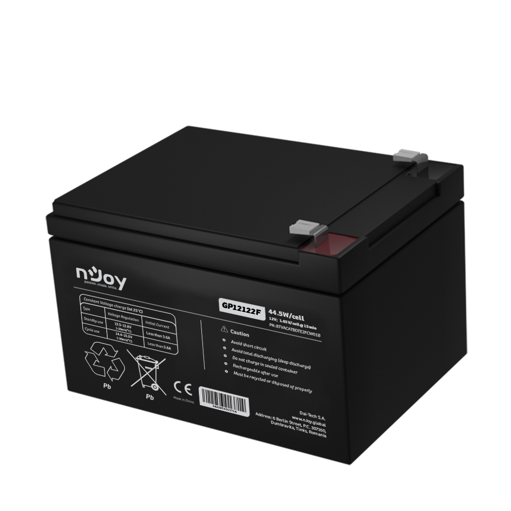 Acumulator NJOY GP12122F 12V, 44W/cell, Copper