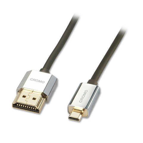 Cablu Lindy CROMO Slim High Speed HDMI to Micro HDMI Cable with Ethernet, 2m, negru Technical