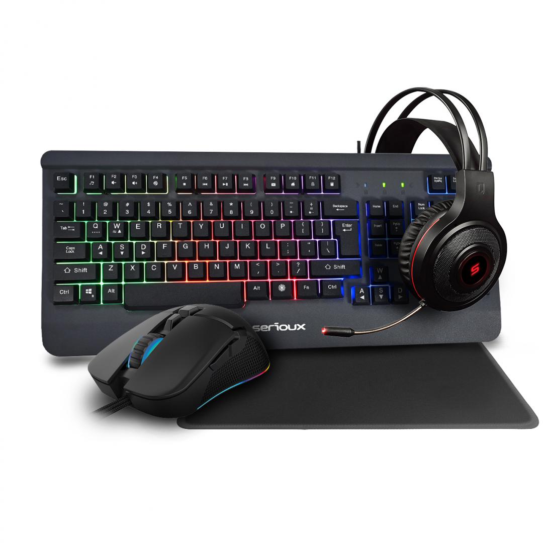 Kit Gaming Serioux Kayel 4 in 1, Tastatura de gaming, 104 taste