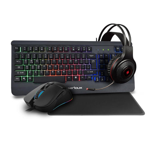 Kit Gaming Serioux Kayel 4 in 1, Tastatura de gaming, 104 taste