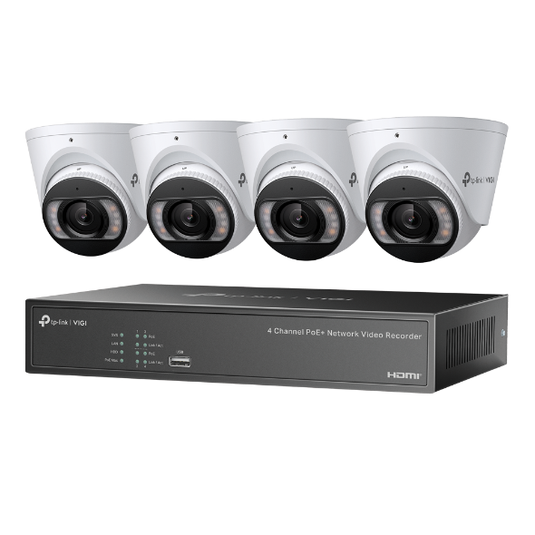 KIT NVR + HDD 2TB POE TP-Link VIGI 4 canale + 4 camere 4MP, Lentila 2.8