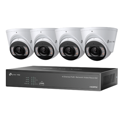 KIT NVR + HDD 2TB POE TP-Link VIGI 4 canale + 4 camere 4MP, Lentila 2.8