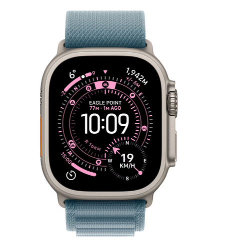 Apple Watch Ultra 3 GPS + Cellular 49mm Natural Titanium Case with Light Blue Alpine Loop - Small