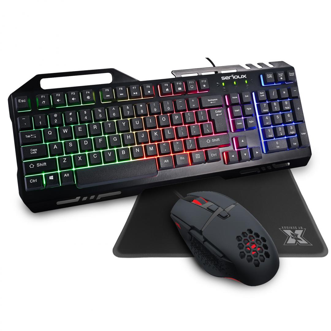 Kit Gaming Serioux Tobis 3 in 1, Tastatura de gaming, 104 taste