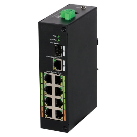 Switch ePoE industrial 8 porturi, transmisie până la 800 m, Dahua LR2110-8ET-120