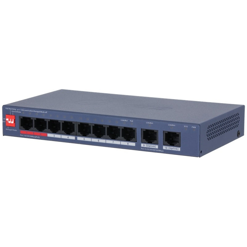 Switch PoE Cloud Management 8 + 2 porturi Dahua CS4010-8ET2GT-110