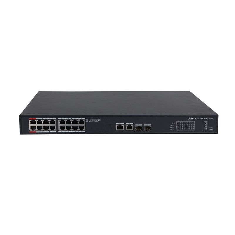 Switch PoE Gigabit neadministrat 16 + 2 + 2 SFP porturi Dahua PFS3220-16GT-240