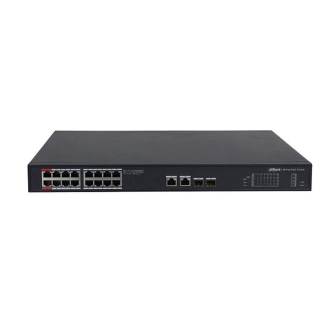 Switch PoE Gigabit neadministrat 16 + 2 + 2 SFP porturi Dahua PFS3220-16GT-240