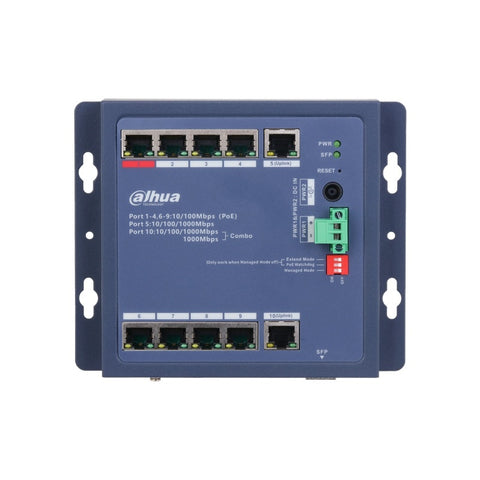 Switch PoE industrial Cloud Management 8 + 1 + 1 porturi Dahua CHS4110-8ET-90-F