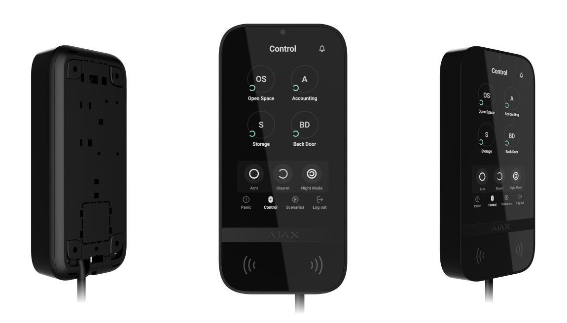 Tastatură cu fir cu ecran tactil și acces fără contact, Ajax Superior KeyPad TouchScreen Fibra
