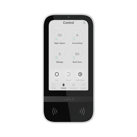 Tastatura Wireless tactila, AJAX KeyPad TouchScreen, alb